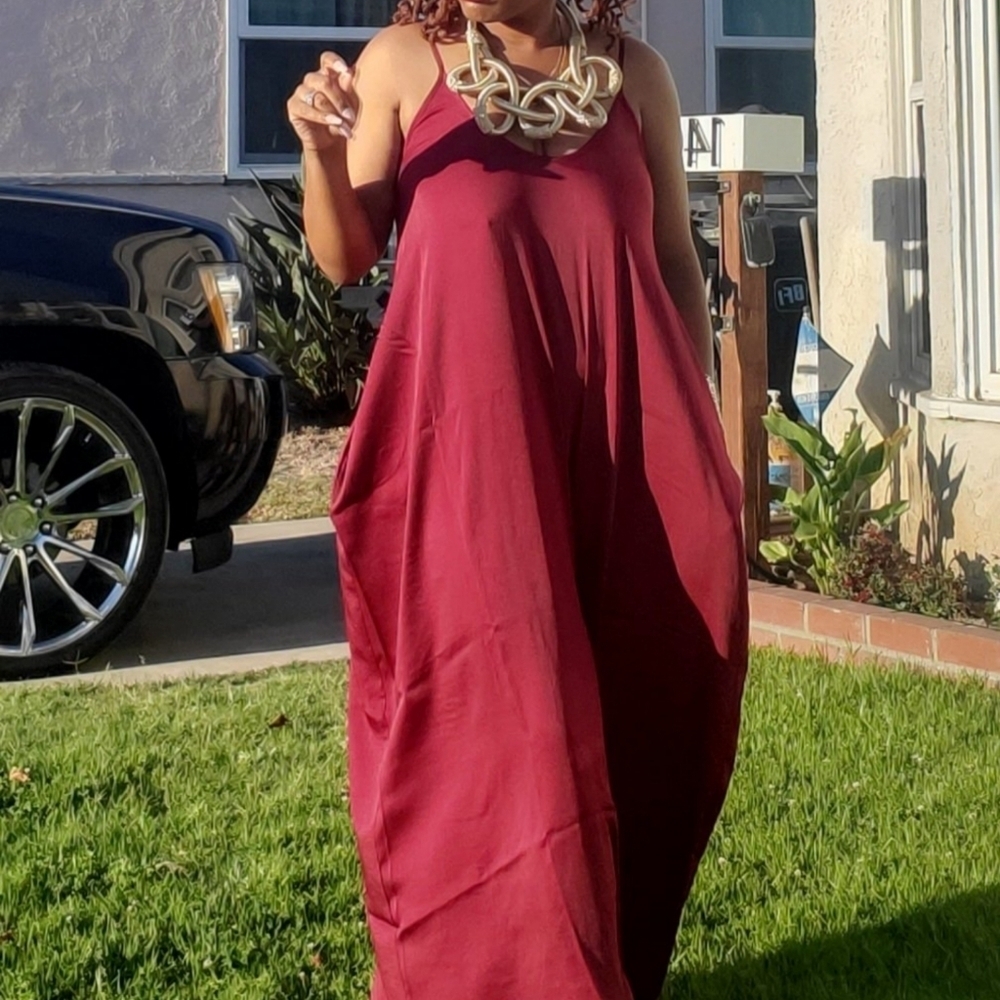 Wine Floor Length Dress